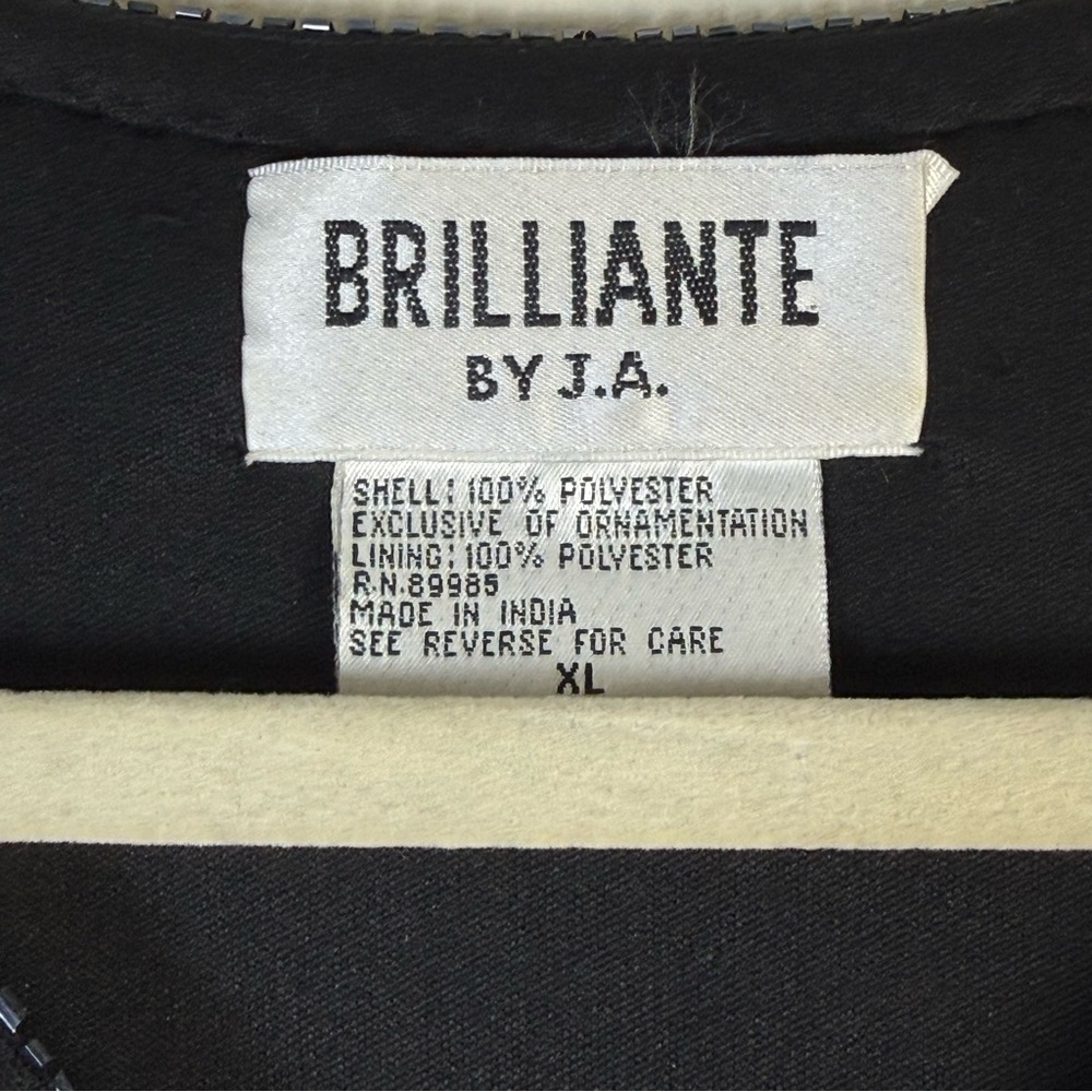 BRILLIANTE by J.A. Black Women's Embellishment Blouse Beads Lined sz XL Occasion - Picture 3 of 11